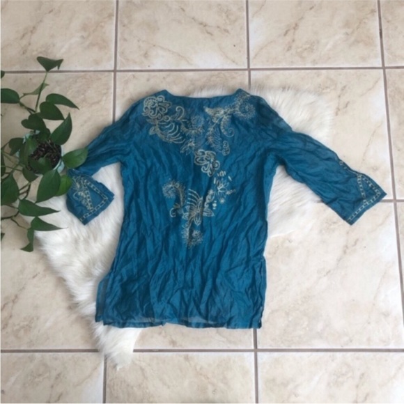 Chico’s Silk Embroidered Tunic - Picture 5 of 7